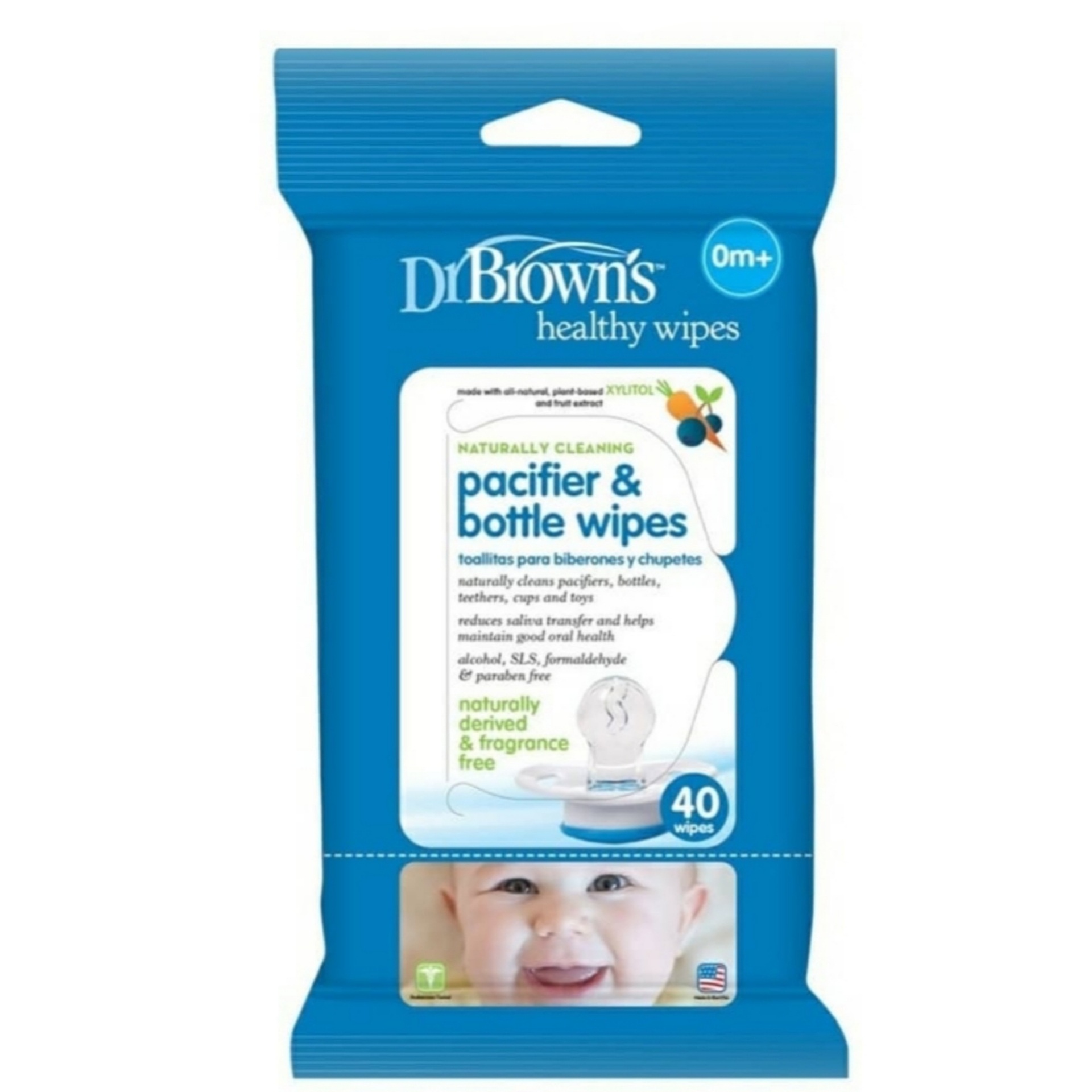 دستمال مرطوب کودک دکتر براونز مدل Sterile wipes pacifier & bottle بسته 40 عددی