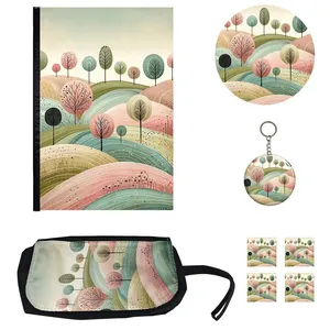 بسته لوازم تحریر مدل جنگل و درختان مینیمال کد 1 مجموعه 8 عددی