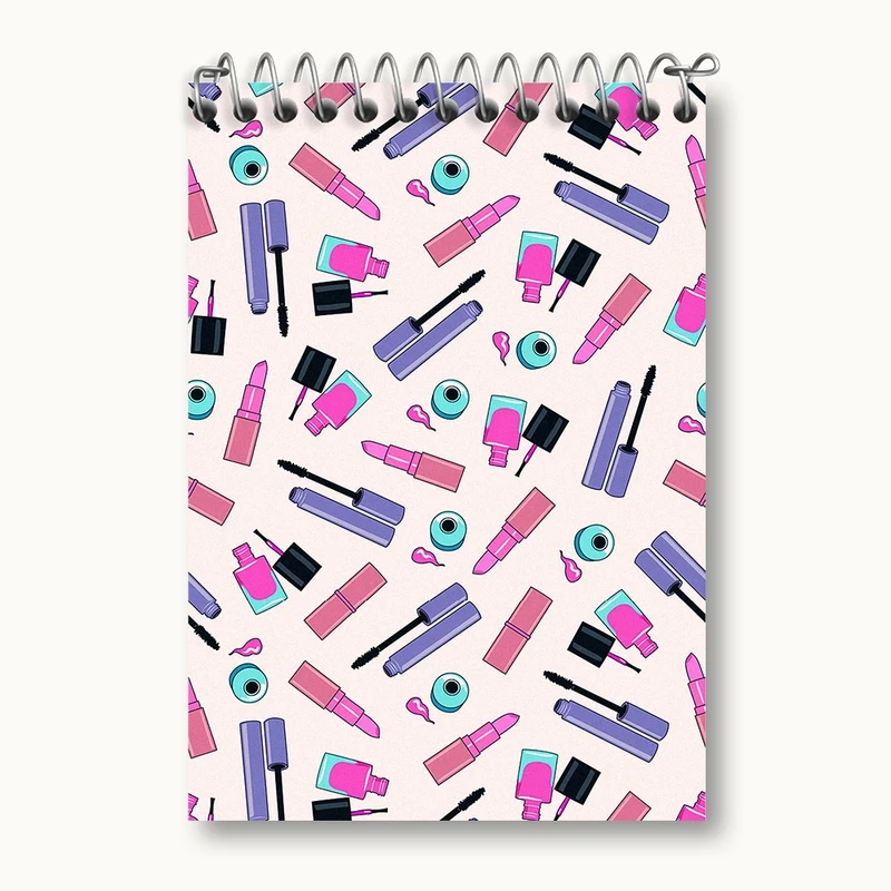 دفتر یادداشت 50 برگ خندالو مدل پترن لوازم آرایش کد N1135