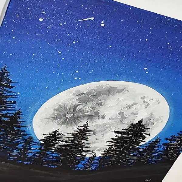تابلو نقاشی اکریلیک مدل ماه درخشان