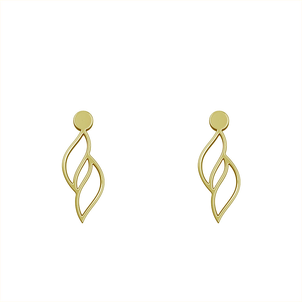 گوشواره طلا 18 عیار زنانه مدوپد مدل هندسی کد GA1-12775