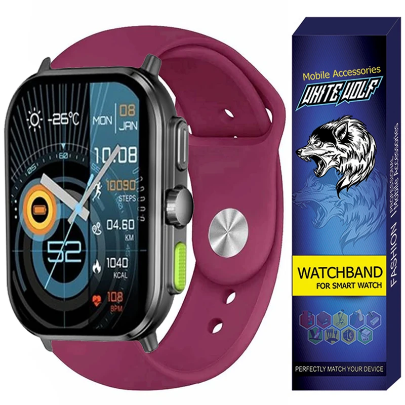 بند وایت ولف مدل WB-SILICONE  مناسب برای ساعت هوشمند گلوریمی GS2 Pro