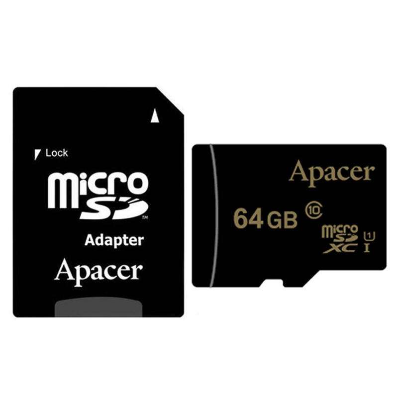 کارت حافظه microSDXC اپیسر کد 1080429 کلاس 10 استاندارد UHS-1 U1 سرعت 45MBps ظرفیت 64 گیگابایت به همراه آداپتور SD