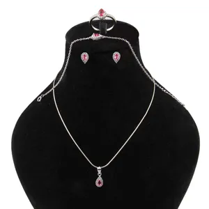 ست نقره زنانه بازرگانی میلادی مدل فانتزی کد NTR_351