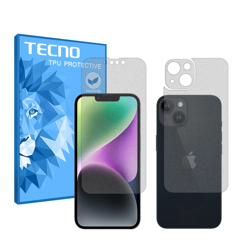 محافظ صفحه نمایش مات تکنو مدل HyMTT مناسب برای گوشی موبایل اپل iPhone 14 Plus به همراه محافظ پشت گوشی