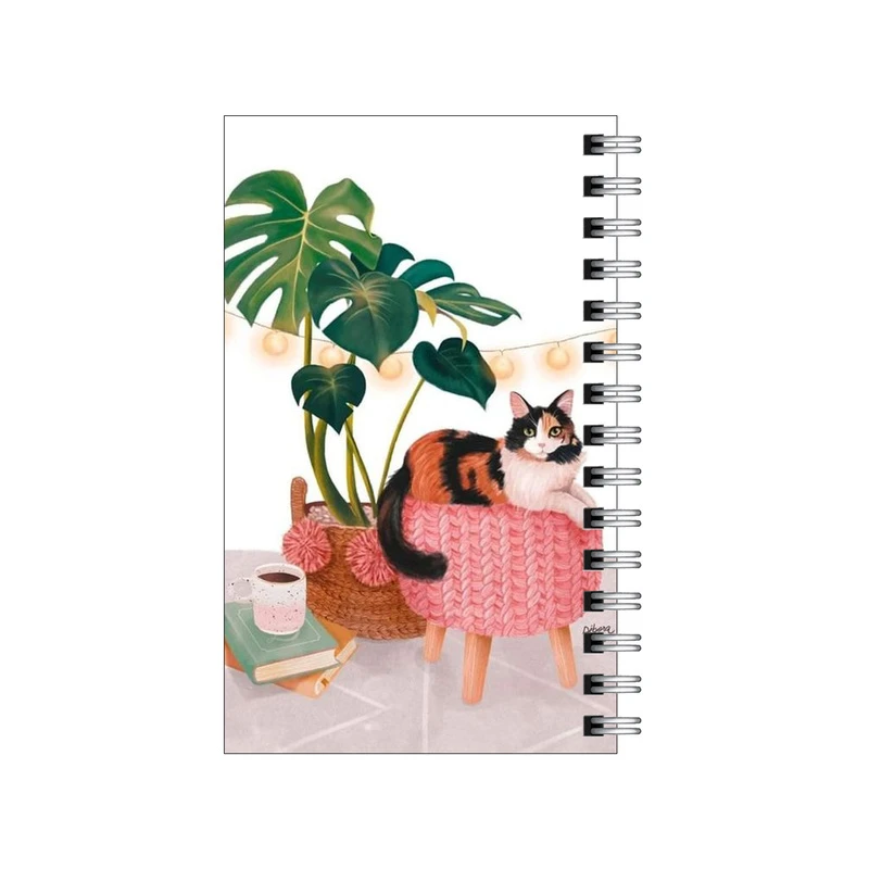 دفترچه یادداشت مدل to do list طرح گوشه دنج گربه و کتاب کد 7366797