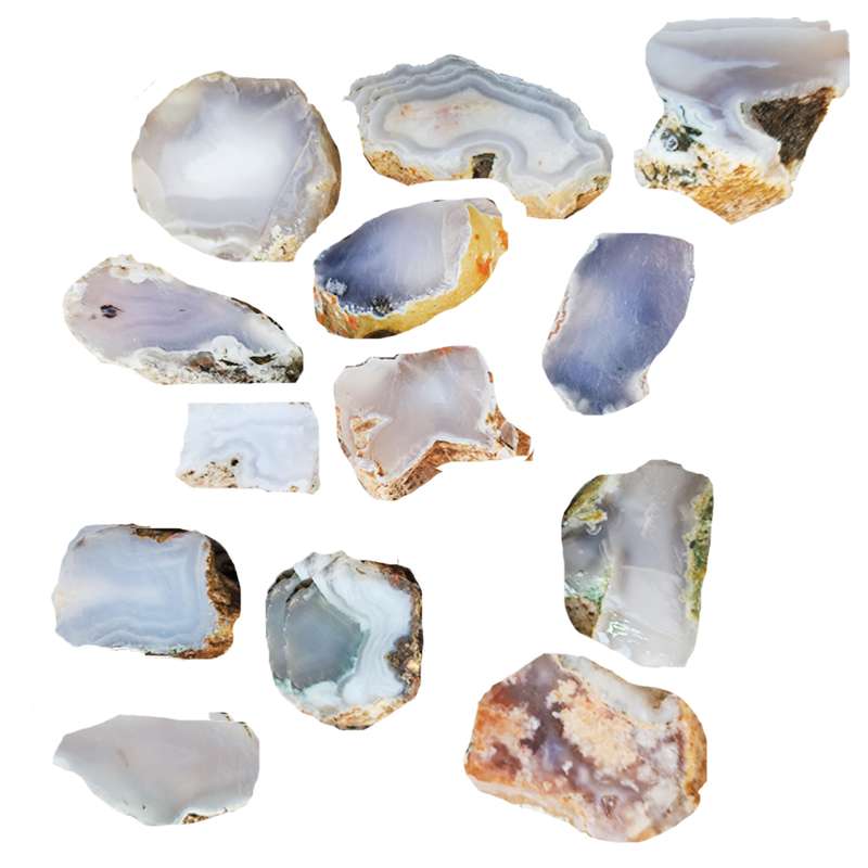 سنگ راف مدل عقیق کد G74 مجموعه 13 عددی