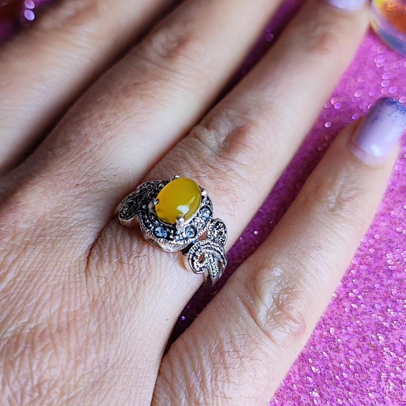 انگشتر نقره زنانه مدل عقیق شرف الشمس SHW6029