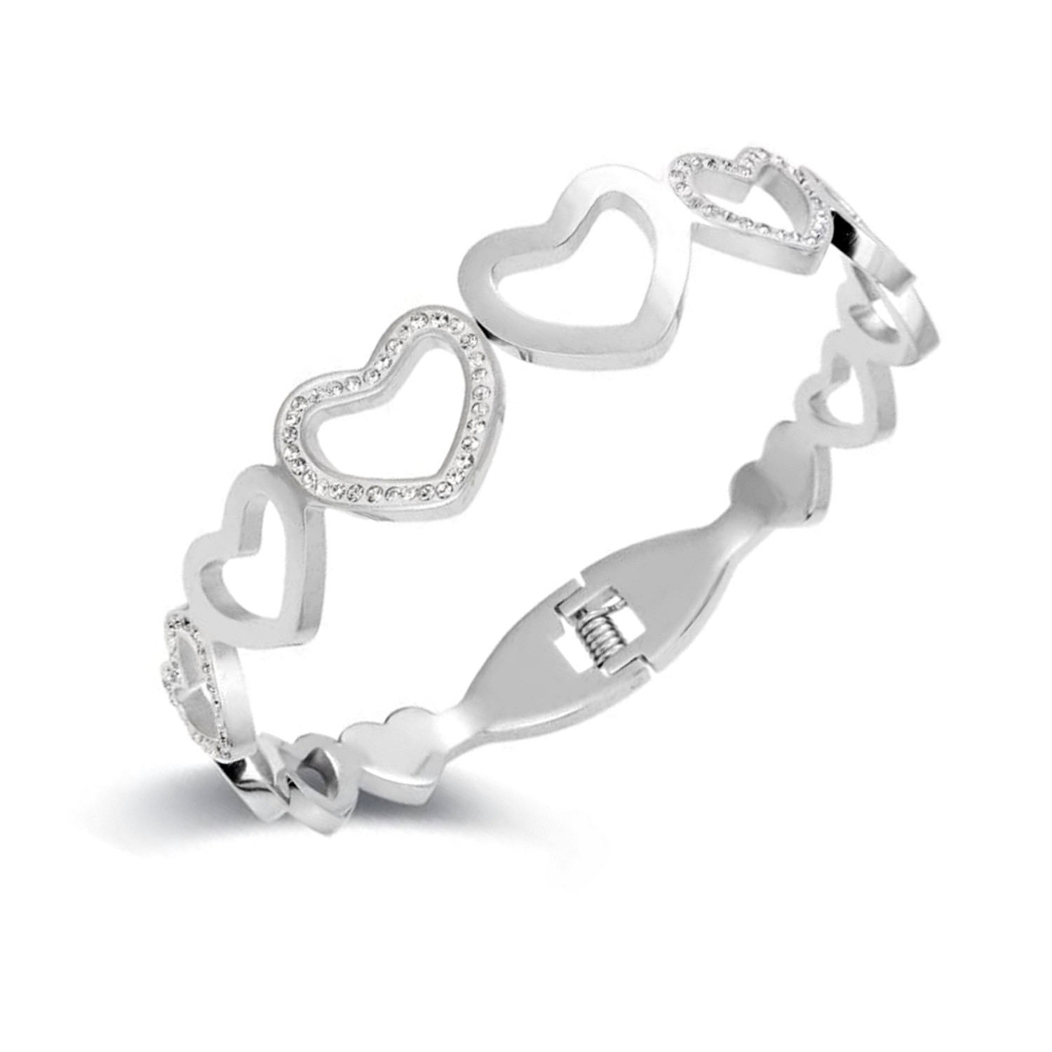 دستبند زنانه طرح قلب مدل فنری کد 64g