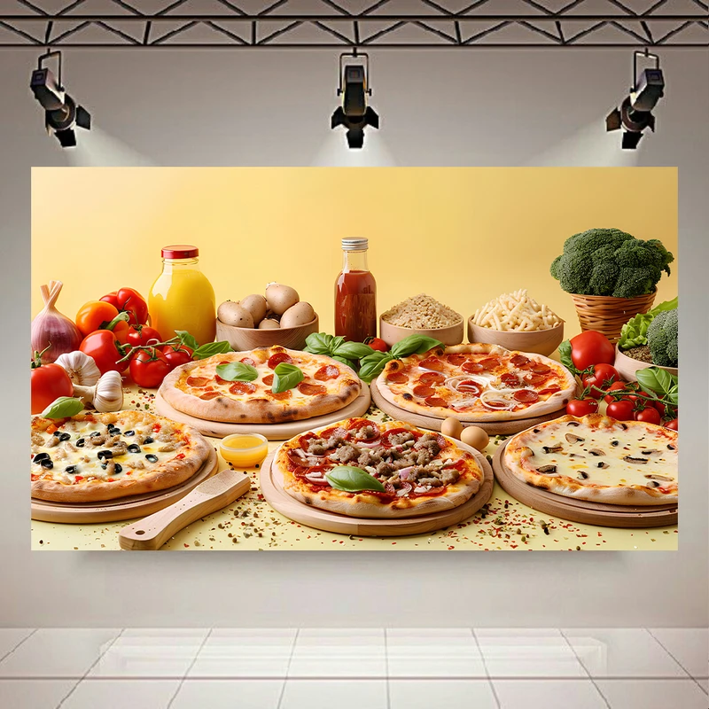 استیکر طرح میز غذا مدل پیتزای ایتالیایی کد AR303227