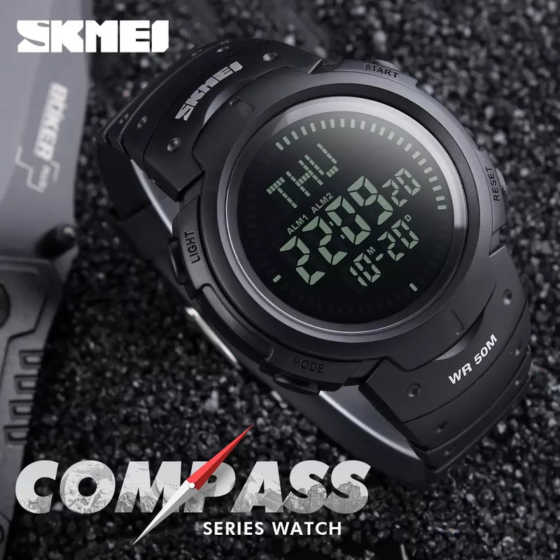 ساعت مچی دیجیتال اسکمی مدل قطب نما دار کد SKM-1231BK