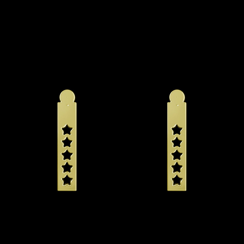 گوشواره طلا 18 عیار زنانه مدوپد مدل مستطیل و ستاره کد GA1-12109