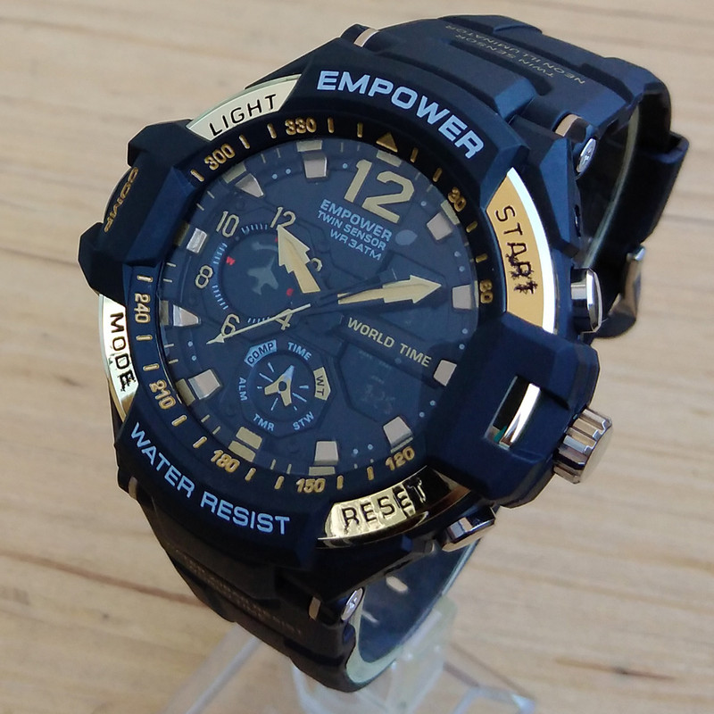 ساعت مچی عقربهای مردانه امپاور مدل دوزمانه کد 1203 ساعت مچی عقربهای مردانه امپاور مدل دوزمانه کد 1203