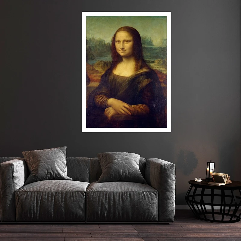 تابلو بکلیت طرح نقاشی مونالیزا مدل قاب شاسی W-S9866
