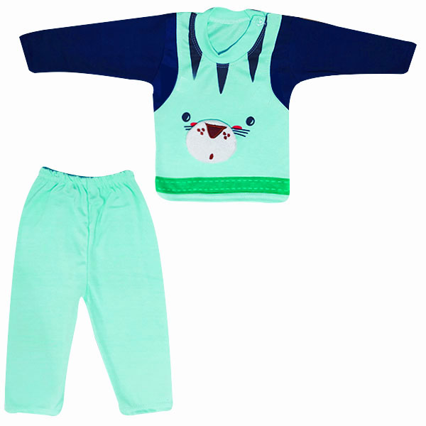 ست تی شرت و شلوار نوزادی مدل Tiger کد Sa2 رنگ سبز