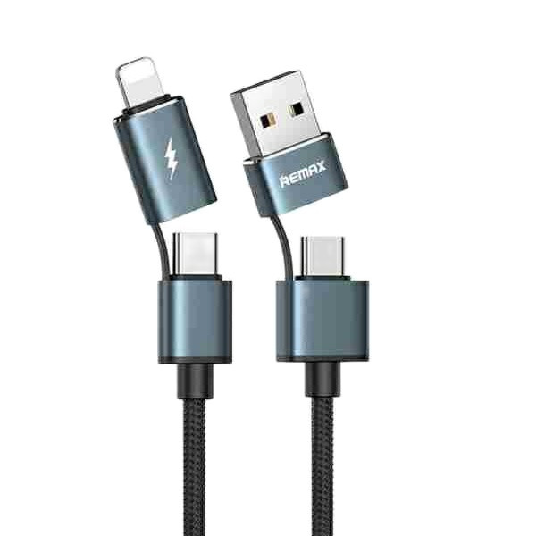 کابل تبدیل USB/USB-C به USB-C / لایتنینگ ریمکس مدل RC-020T طول 1 متر