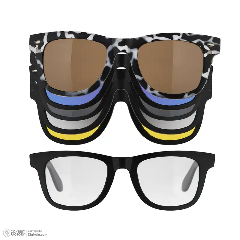 فریم عینک طبی دونیک مدل tr2206-c2  به همراه کاور آفتابی مجموعه 6 عددی