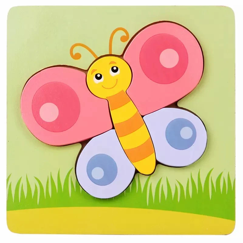 پازل آموزشی مدل پازل 5 تکه طرح پروانه