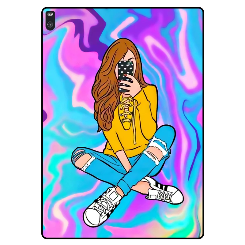 کاور مگافون طرح دخترانه مدل 7592 مناسب برای تبلت لنوو Tab 4 10 Plus / X704L / TB-X704F