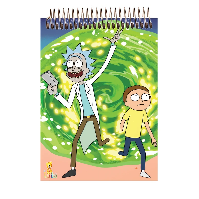 دفتر شطرنجی 100 برگ بانیبو مدل ریک و مورتی کد 1242