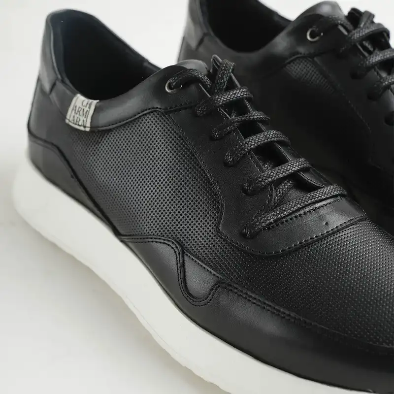 کفش روزمره مردانه چرم آرا مدل Daniel رنگ مشکی