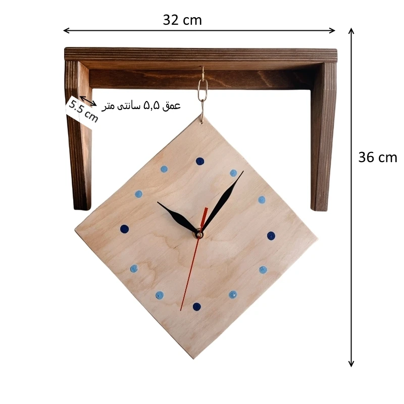 عکس شماره 4 : ساعت دیواری چوبی پارسوماش مدل 12047
