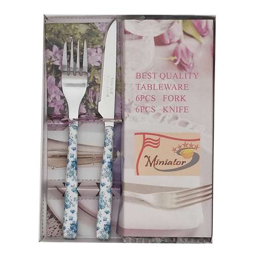 ست کارد و چنگال میوه خوری 12 پارچه مینیاتور کد F1