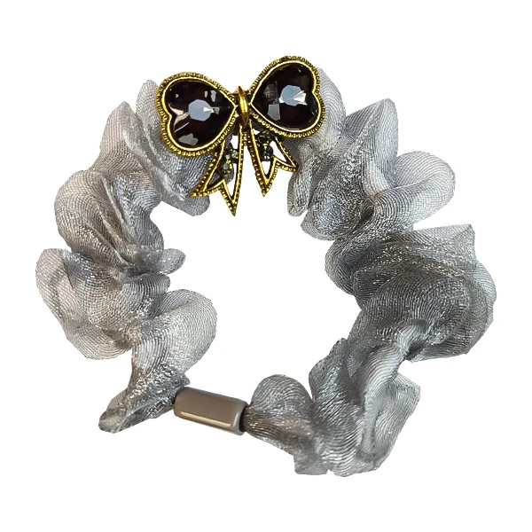 کش مو زنانه مدل حریر پاپیون نگین دار کد 35443