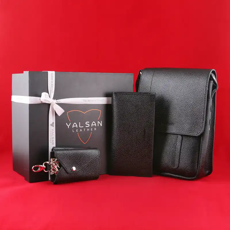 ست هدیه مردانه چرم یلسان مدل ماهان 3 کد PRL-ARN-059-GF