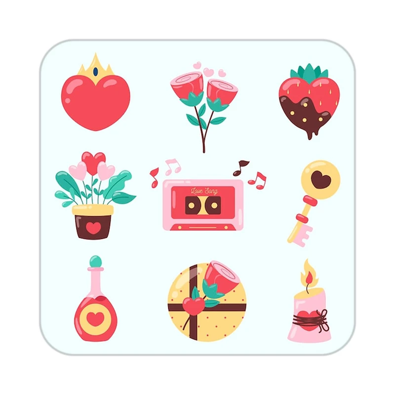 زیر لیوانی کاکتی طرح عاشقانه مدل mp38167