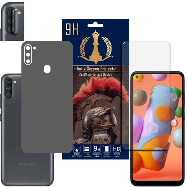 برچسب پوششی اینفینیتی مدل PRO MAX مناسب برای گوشی موبایل سامسونگ GALAXY A11 / M11 به همراه محافظ صفحه نمایش و محافظ لنز دوربین