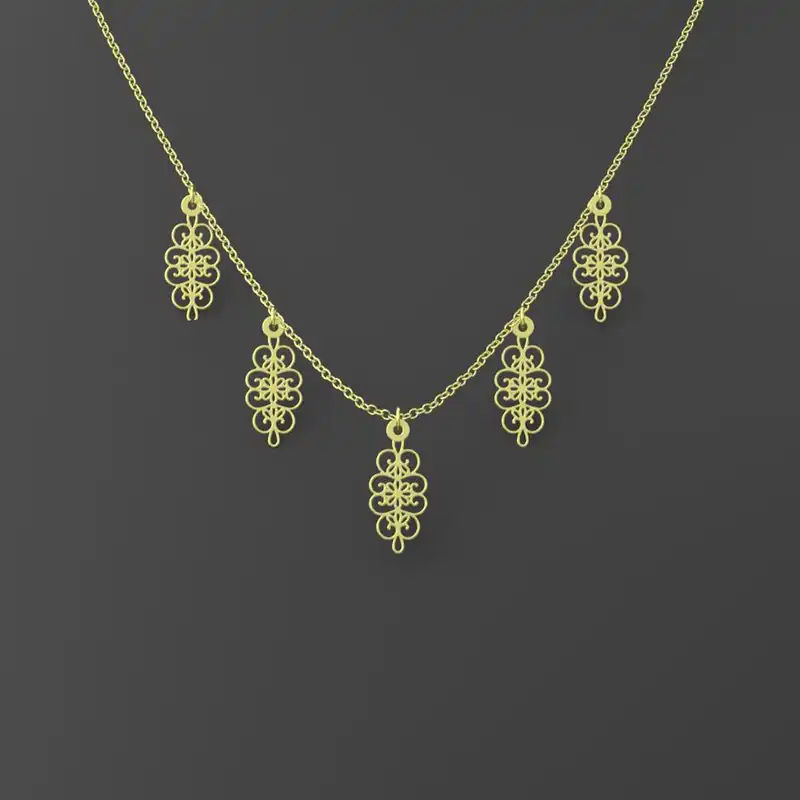 گردنبند طلا 18 عیار زنانه مدوپد مدل اسلیمی کد RNA11347