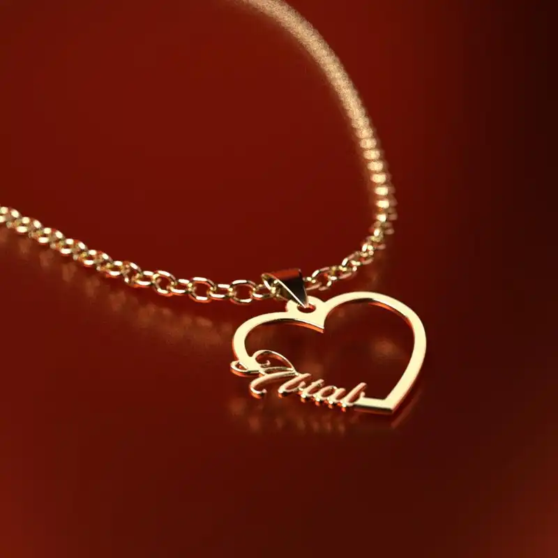 گردنبند طلا 18 عیار زنانه مدوپد مدل اسم آبتاب ab tab کد GBB12986 به همراه باکس گل رز جاویدان