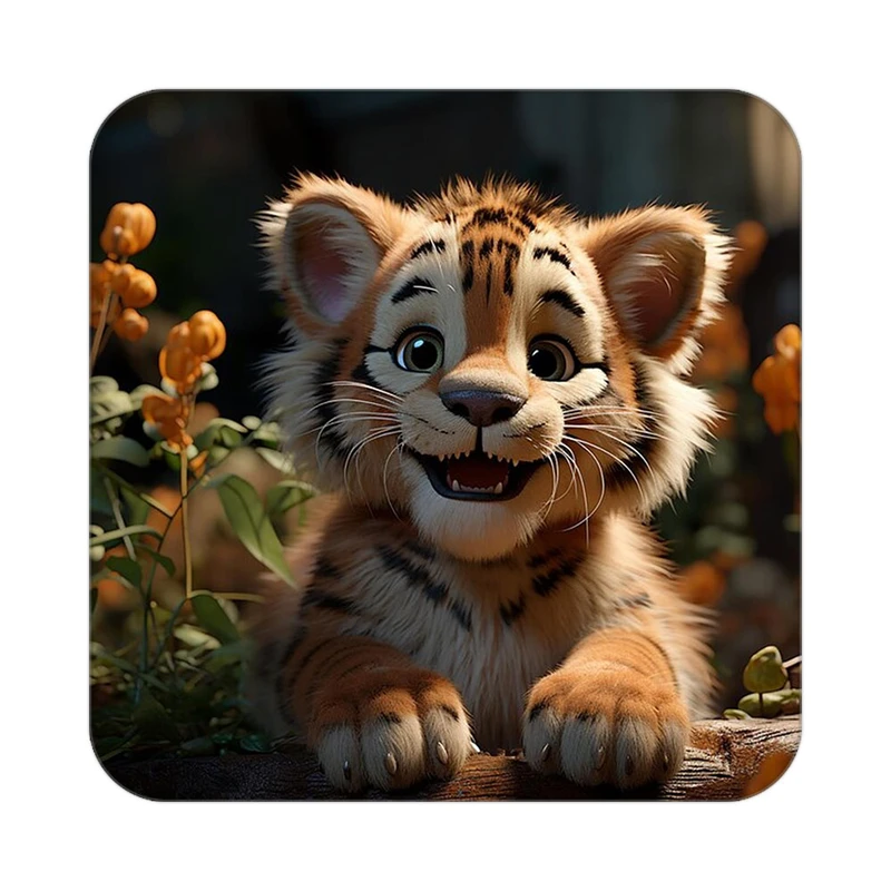 زیر لیوانی کاکتی طرح شیر مدل mp23166