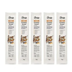 تشویقی گربه پرسا مدل بستنی طعم اسنک خامه ای وزن 20 گرم بسته 5 عددی