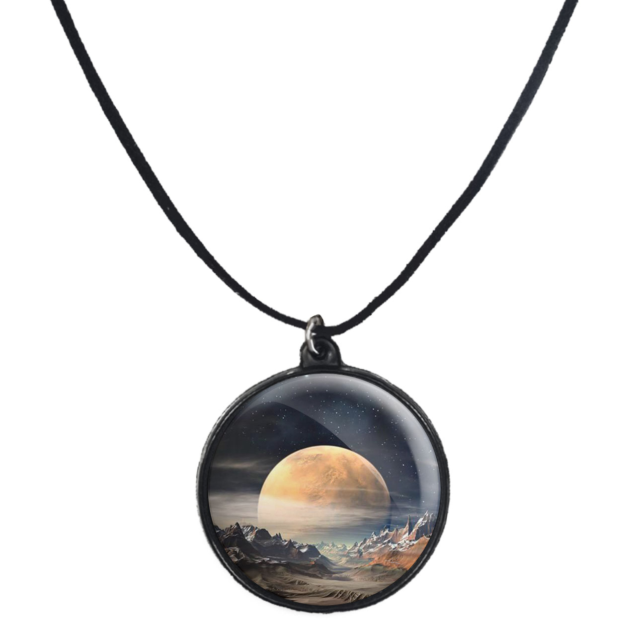 گردنبند پرمانه طرح سیاره ها کد pmb.25115 مدل دو طرفه