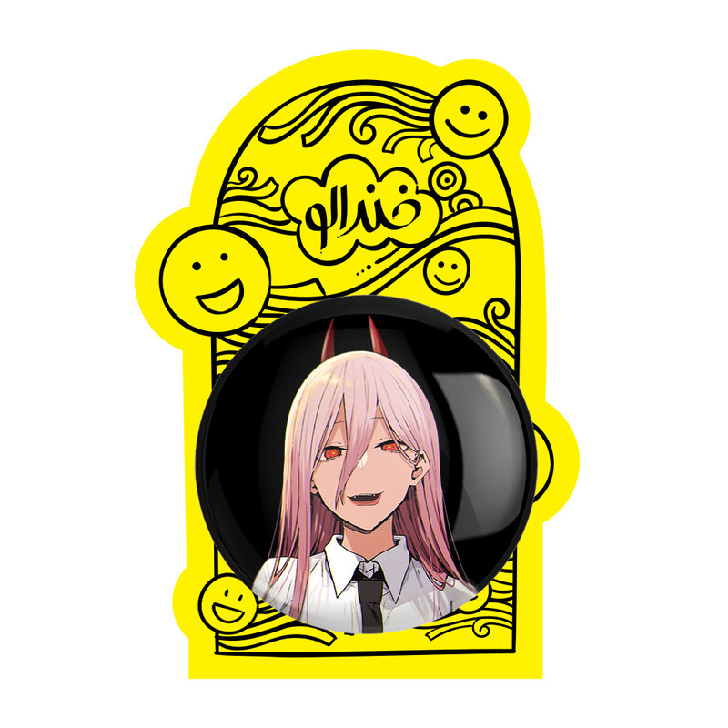 آینه جیبی خندالو طرح پاور انیمه مرد اره ای Chainsaw Man مدل تاشو کد 17904