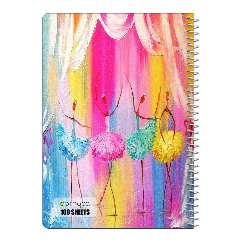 دفتر شطرنجی 100 برگ سیمی کارنیکا طرح نقاشی های آبرنگی Watercolor Paintings کد 88133