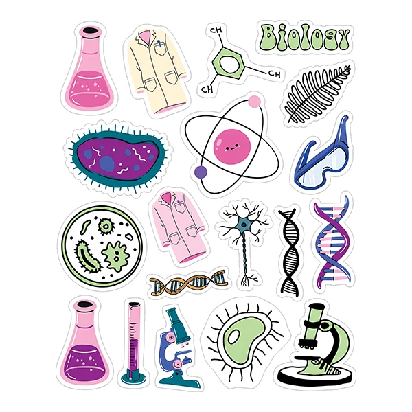 استیکر لپ تاپ توییجین و موییجین طرح بیولوژی کد 02 مجموعه 19 عددی