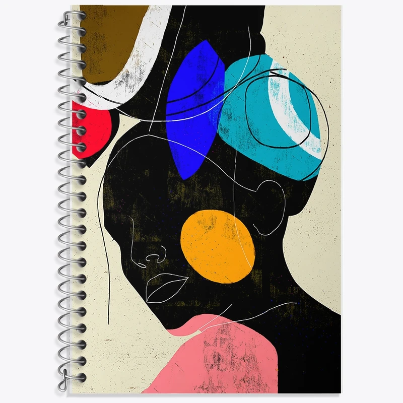 دفتر زبان 50 برگ خندالو مدل سه خط طرح دکوراتیو (decorative) کد F31