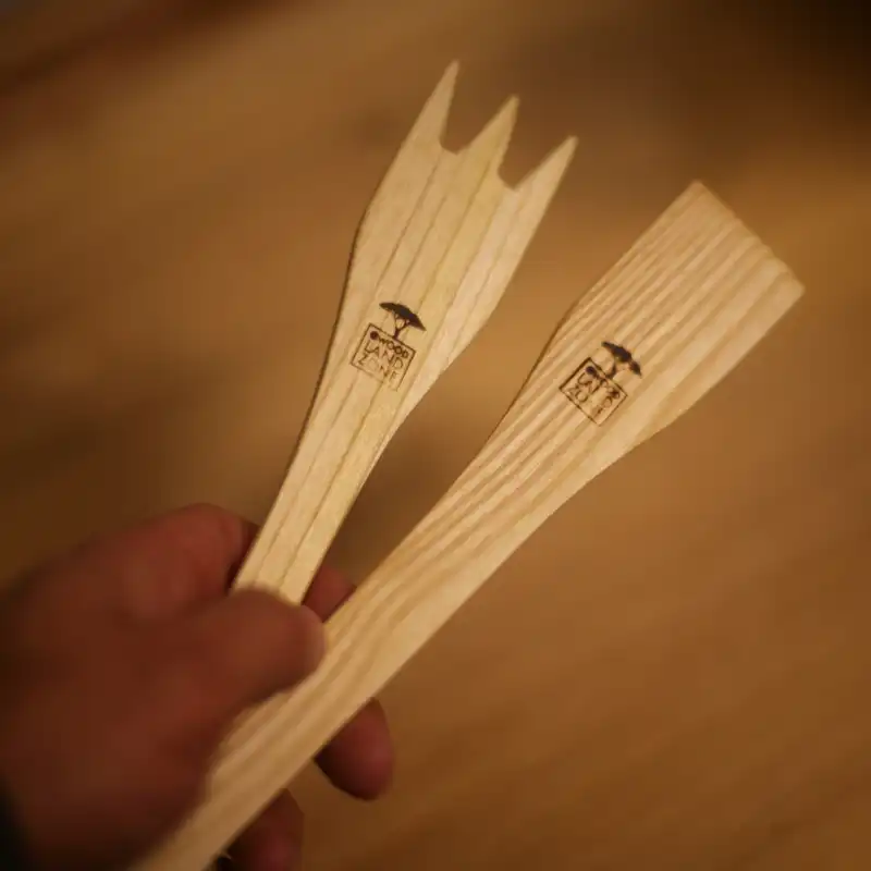 ست قاشق و چنگال چوبی وودلندزون مدل woody