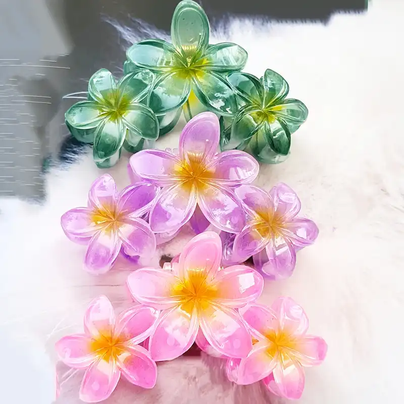 کلیپس مو زنانه مدل سه گل پلومریا کد brg PL97