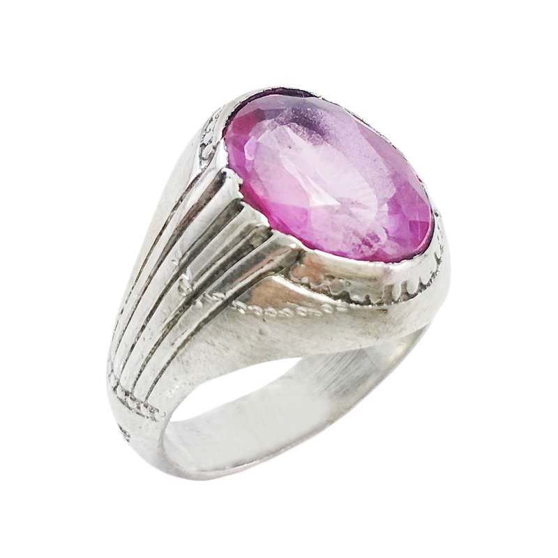 انگشتر نقره مردانه مدل توپاز کد 3800302