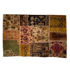 کلاژ فرش دستباف 1.5 متری مدل وینتج کد 45