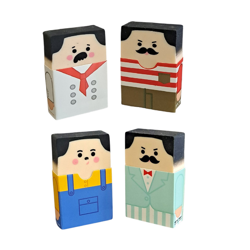 پاک کن مدل آدمک رنگی کد 69 بسته چهار عددی