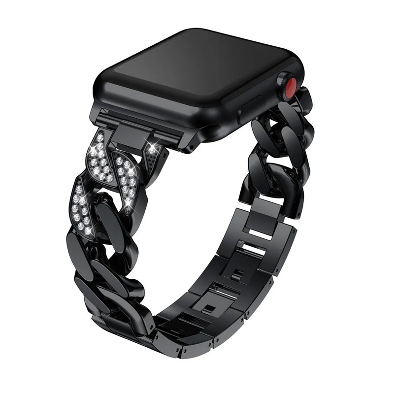 بند مسیر مدل Luxury Diamond Stainless  مناسب برای اپل واچ سری 1/2/3/4/5/6/7/8/9/SE/ULTRA/ULTRA 2 سایز 42/44/45/49 میلی متری