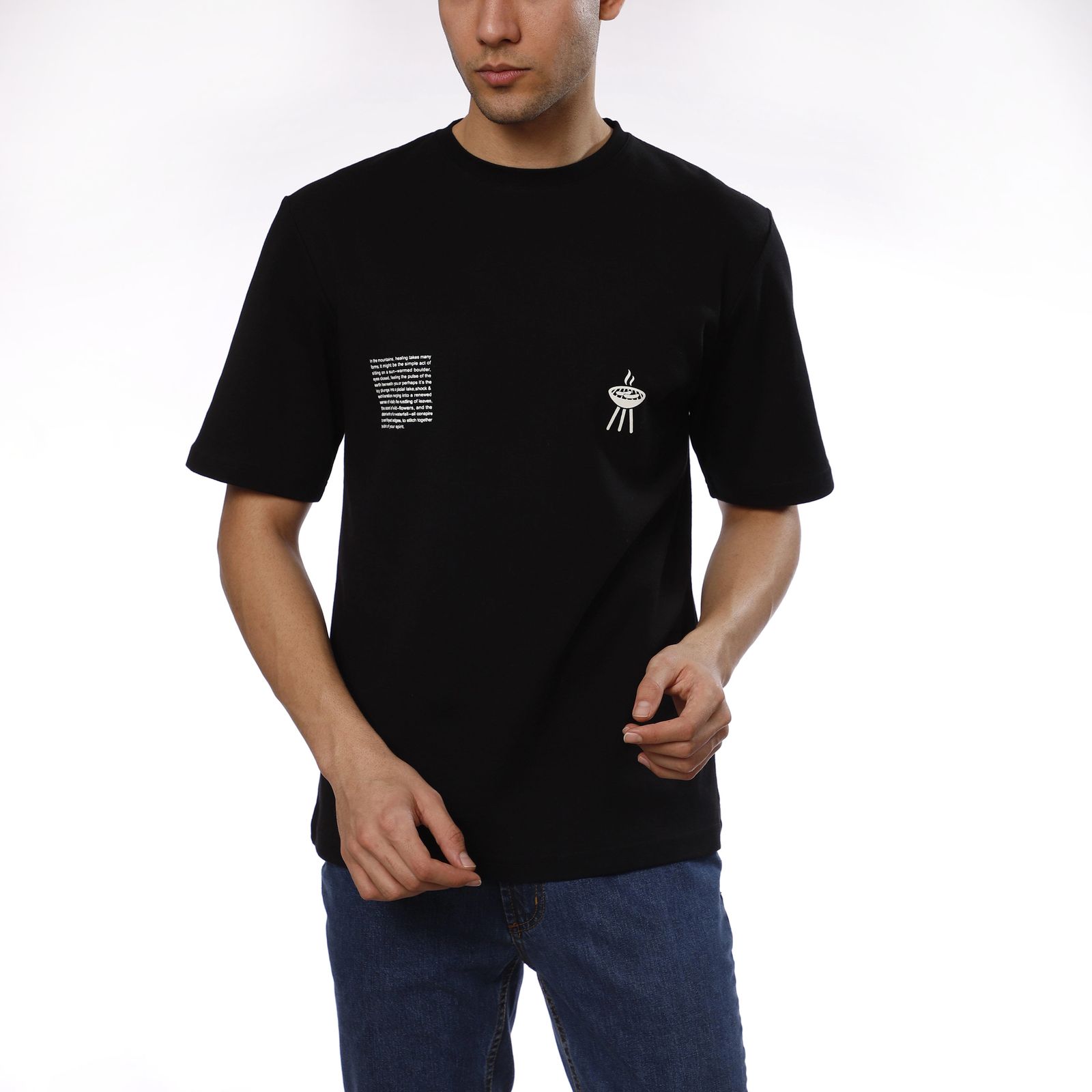 تی شرت آستین کوتاه مردانه ناربن مدل کمپینگ رنگ مشکی -  - 2