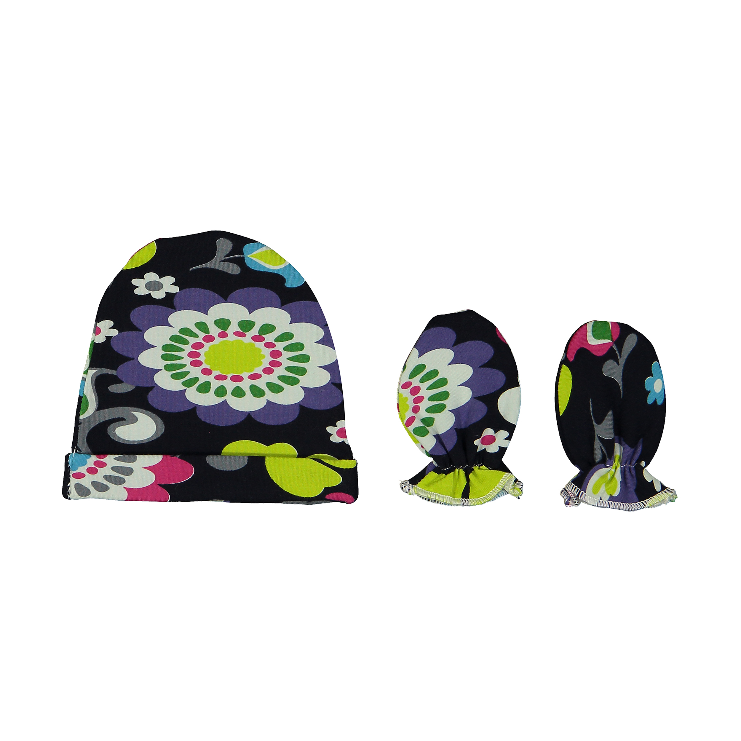 ست کلاه و دستکش نوزادی مدل 1009