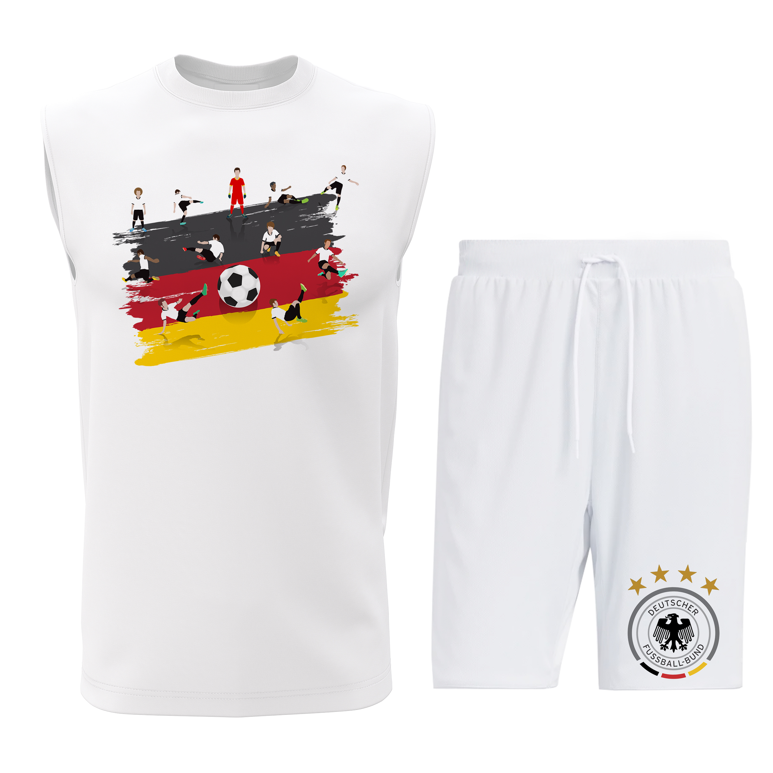 ست تاپ و شلوارک مردانه طرح آلمان مدل G055W