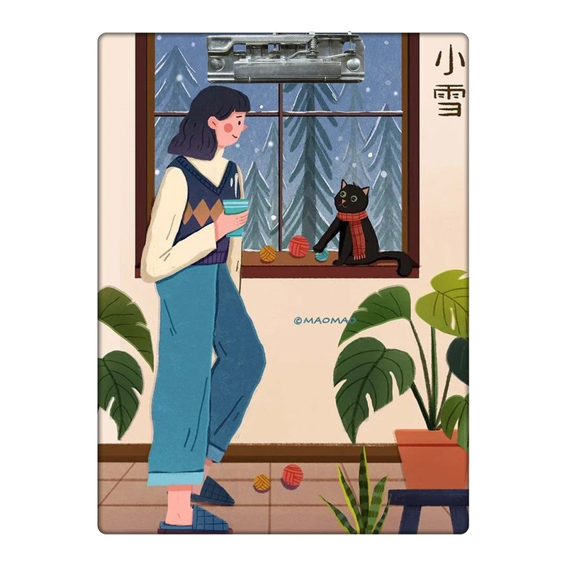 تخته شاسی طرح دختر و منظره زمستان کد  9604594 سایز A4